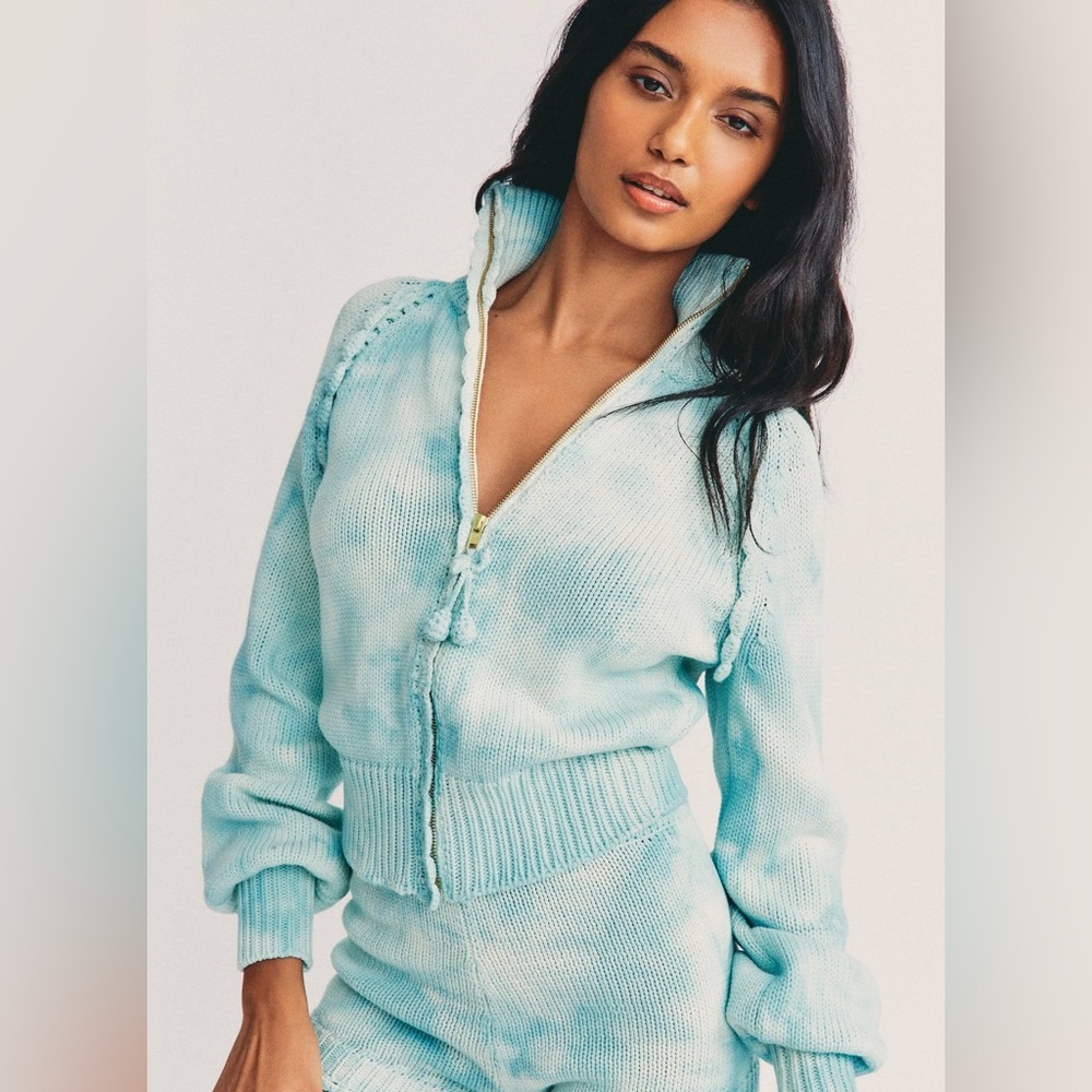 LoveShackFancy Light Blue tie-dye Sweater